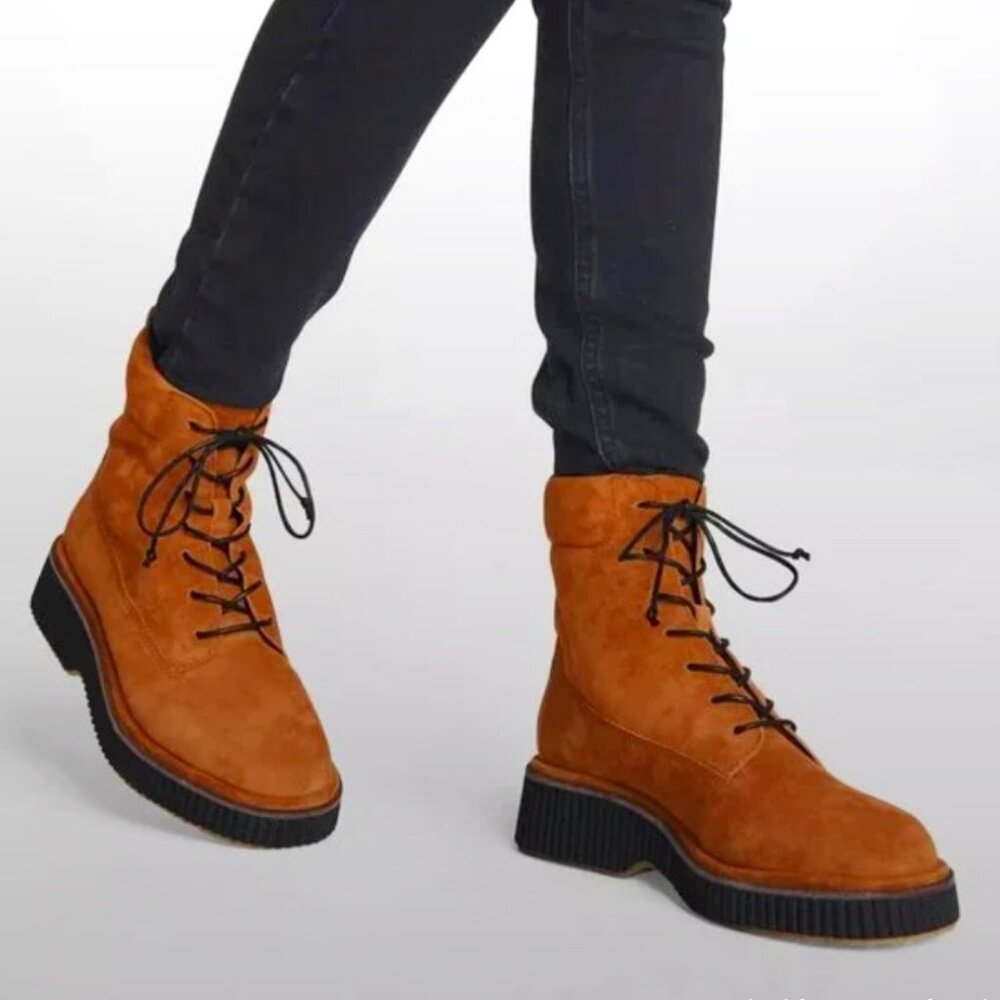 Rag And Bone Sloane Suede Lace UpTan Ankle Boot Preppy Academia Western